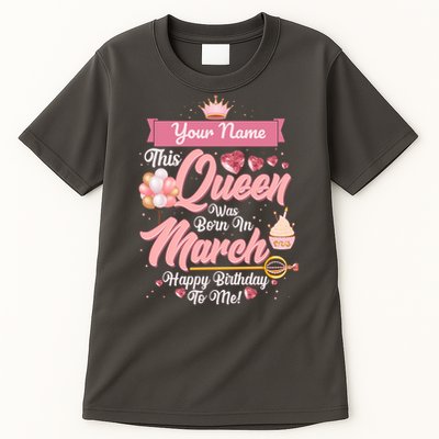 Personalized Custom Name This Queen Was Born In March Happy Birthday To Me Tall T-Shirt