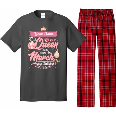 Personalized Custom Name This Queen Was Born In March Happy Birthday To Me Pajama Set