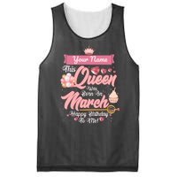 Personalized Custom Name This Queen Was Born In March Happy Birthday To Me Mesh Reversible Basketball Jersey Tank