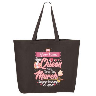 Personalized Custom Name This Queen Was Born In March Happy Birthday To Me 25L Jumbo Tote