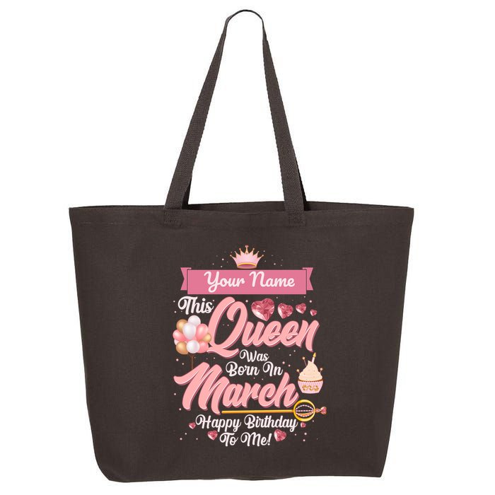 Personalized Custom Name This Queen Was Born In March Happy Birthday To Me 25L Jumbo Tote