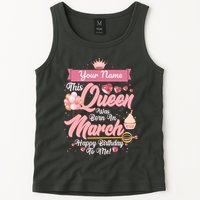 Personalized Custom Name This Queen Was Born In March Happy Birthday To Me Tank Top