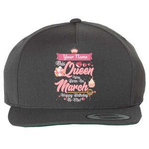 Personalized Custom Name This Queen Was Born In March Happy Birthday To Me Wool Snapback Cap