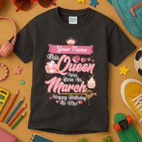Personalized Custom Name This Queen Was Born In March Happy Birthday To Me Kids T-Shirt