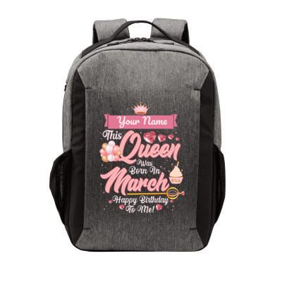 Personalized Custom Name This Queen Was Born In March Happy Birthday To Me Vector Backpack