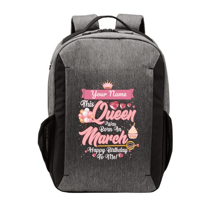 Personalized Custom Name This Queen Was Born In March Happy Birthday To Me Vector Backpack