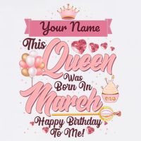 Personalized Custom Name This Queen Was Born In March Happy Birthday To Me Garment-Dyed Sweatshirt
