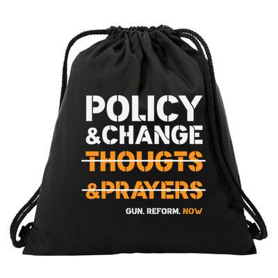 Policy & Change Not Thoughts & Prayers Graphic Plus Size Drawstring Bag