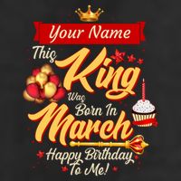 Please Delete! Personalized Custom Name This King Was Born In March Happy Birthday To Me  Cool Comfort Performance Bucket Hat