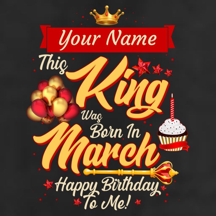 Please Delete! Personalized Custom Name This King Was Born In March Happy Birthday To Me  Cool Comfort Performance Bucket Hat