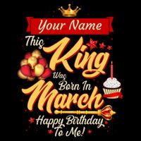 Please Delete! Personalized Custom Name This King Was Born In March Happy Birthday To Me  7-Panel Snapback Hat