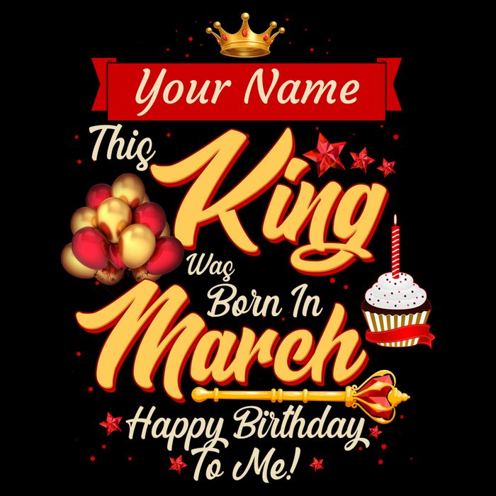 Please Delete! Personalized Custom Name This King Was Born In March Happy Birthday To Me  7-Panel Snapback Hat