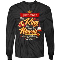 Please Delete! Personalized Custom Name This King Was Born In March Happy Birthday To Me  Tie-Dye Long Sleeve Shirt
