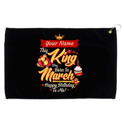 Please Delete! Personalized Custom Name This King Was Born In March Happy Birthday To Me  Grommeted Golf Towel