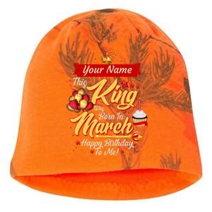 Please Delete! Personalized Custom Name This King Was Born In March Happy Birthday To Me  Kati - Camo Knit Beanie