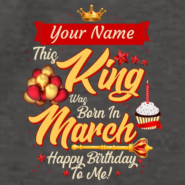 Please Delete! Personalized Custom Name This King Was Born In March Happy Birthday To Me  Vector Backpack