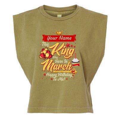 Please Delete! Personalized Custom Name This King Was Born In March Happy Birthday To Me  Garment-Dyed Women's Muscle Tee