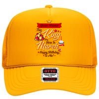 Please Delete! Personalized Custom Name This King Was Born In March Happy Birthday To Me  High Crown Mesh Back Trucker Hat