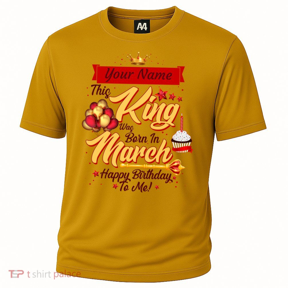 Please Delete! Personalized Custom Name This King Was Born In March Happy Birthday To Me  Cooling Performance Crew T-Shirt
