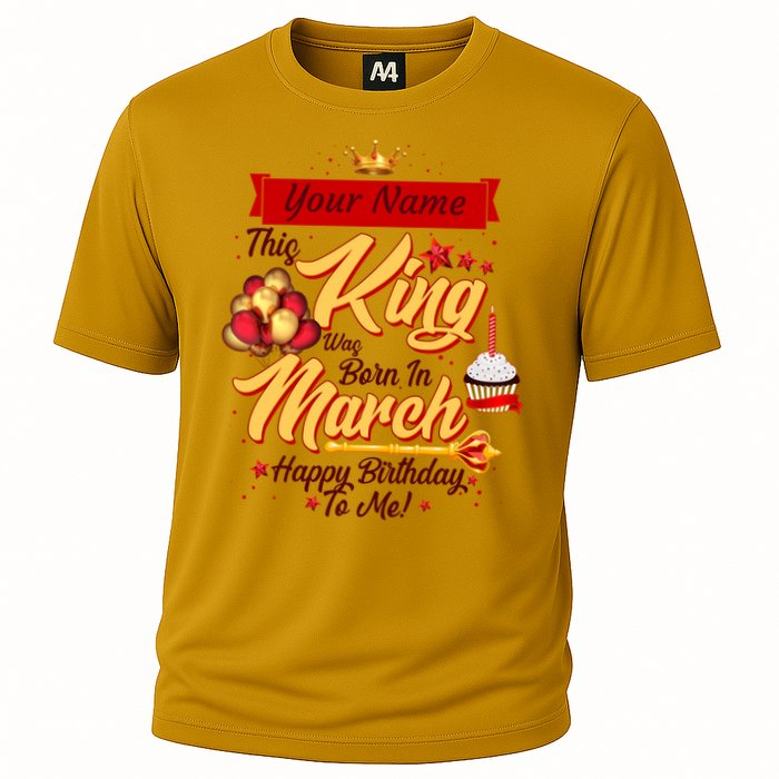 Please Delete! Personalized Custom Name This King Was Born In March Happy Birthday To Me  Performance Shirt