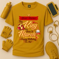 Please Delete! Personalized Custom Name This King Was Born In March Happy Birthday To Me  Performance Shirt