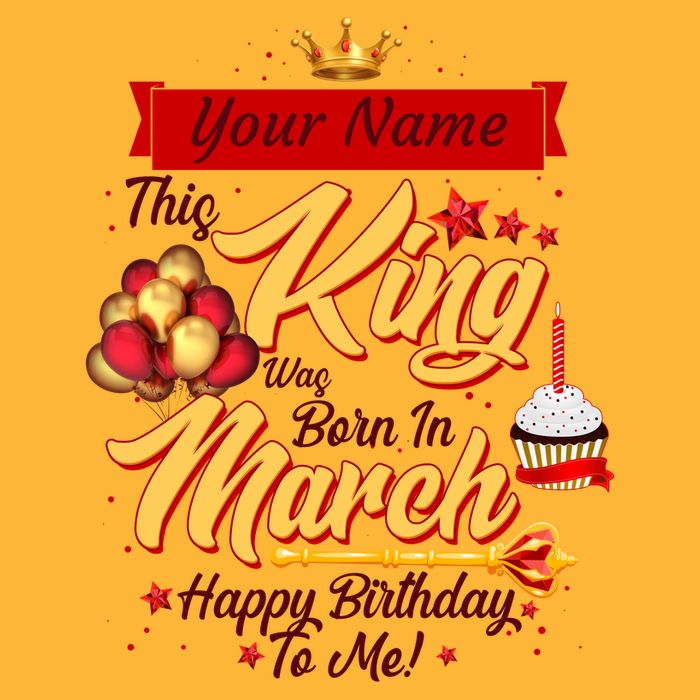 Please Delete! Personalized Custom Name This King Was Born In March Happy Birthday To Me  Performance Shirt