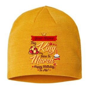 Please Delete! Personalized Custom Name This King Was Born In March Happy Birthday To Me  Sustainable Beanie