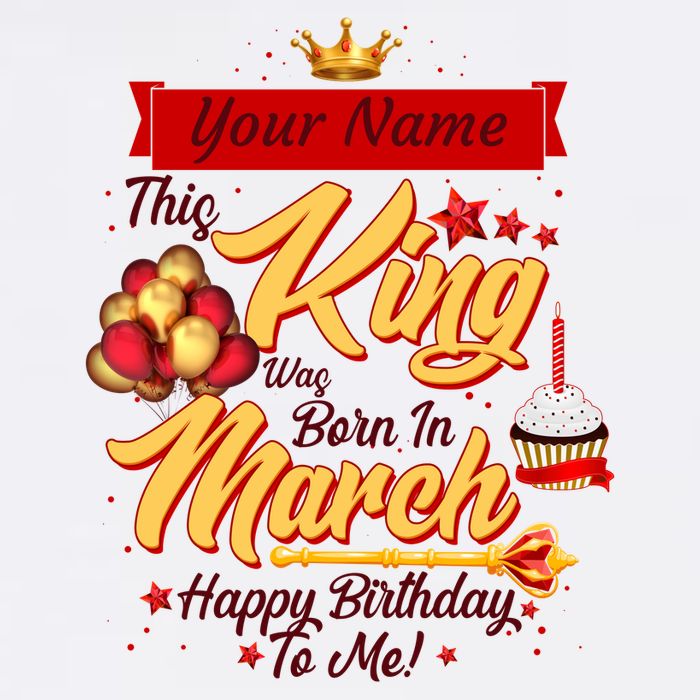 Please Delete! Personalized Custom Name This King Was Born In March Happy Birthday To Me  Garment-Dyed Sweatshirt