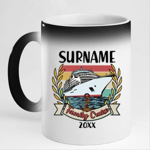 Personalized Custom Name And Year Family Cruise 11oz Black Color Changing Mug