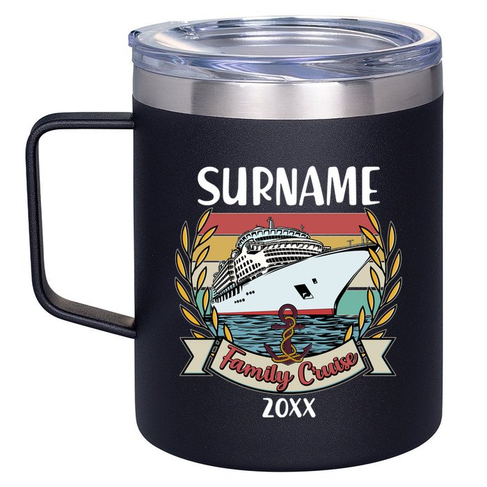 Personalized Custom Name And Year Family Cruise 12oz Stainless Steel Coffee Mug