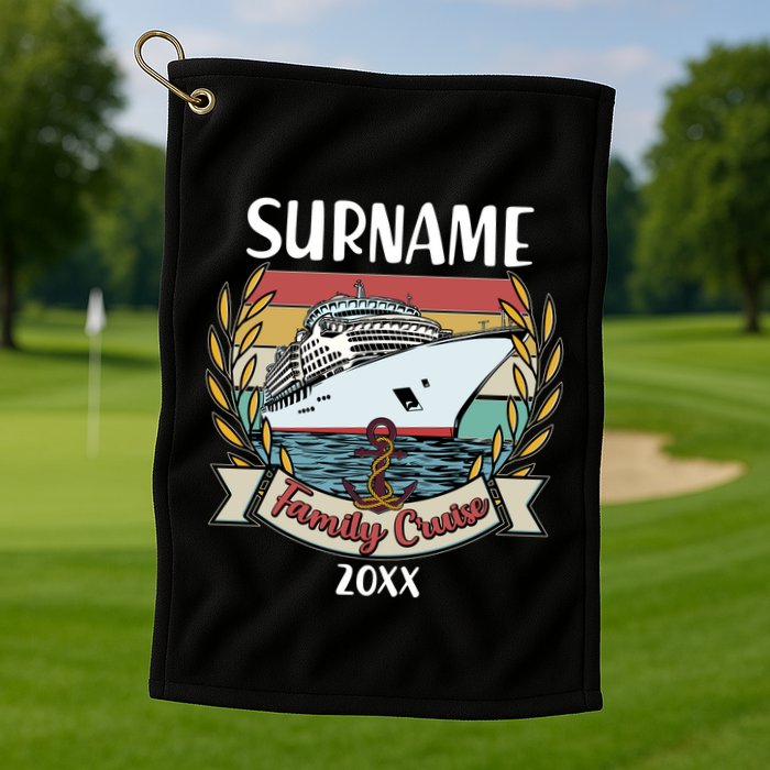 Personalized Custom Name And Year Family Cruise Golf Towel