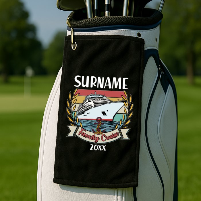Personalized Custom Name And Year Family Cruise Golf Towel