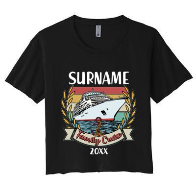 Personalized Custom Name And Year Family Cruise Crop Top