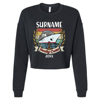 Personalized Custom Name And Year Family Cruise Cropped Pullover Crew