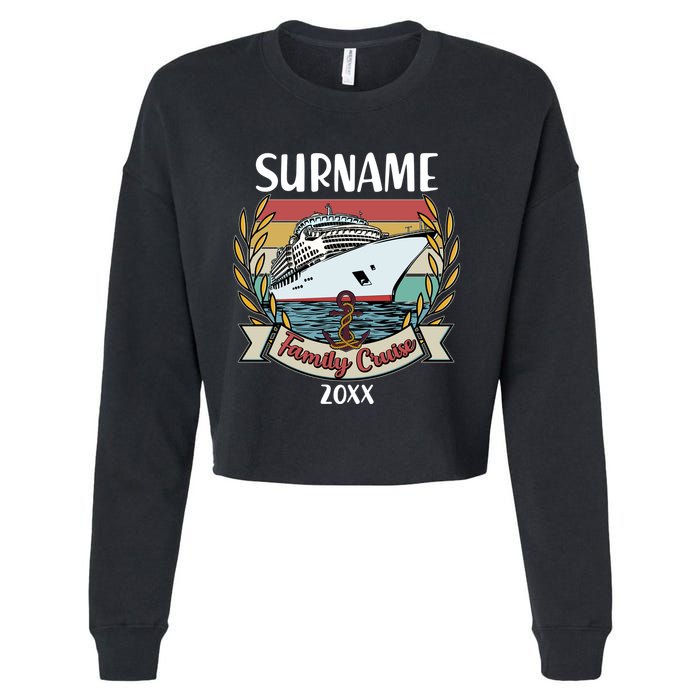 Personalized Custom Name And Year Family Cruise Cropped Pullover Crew