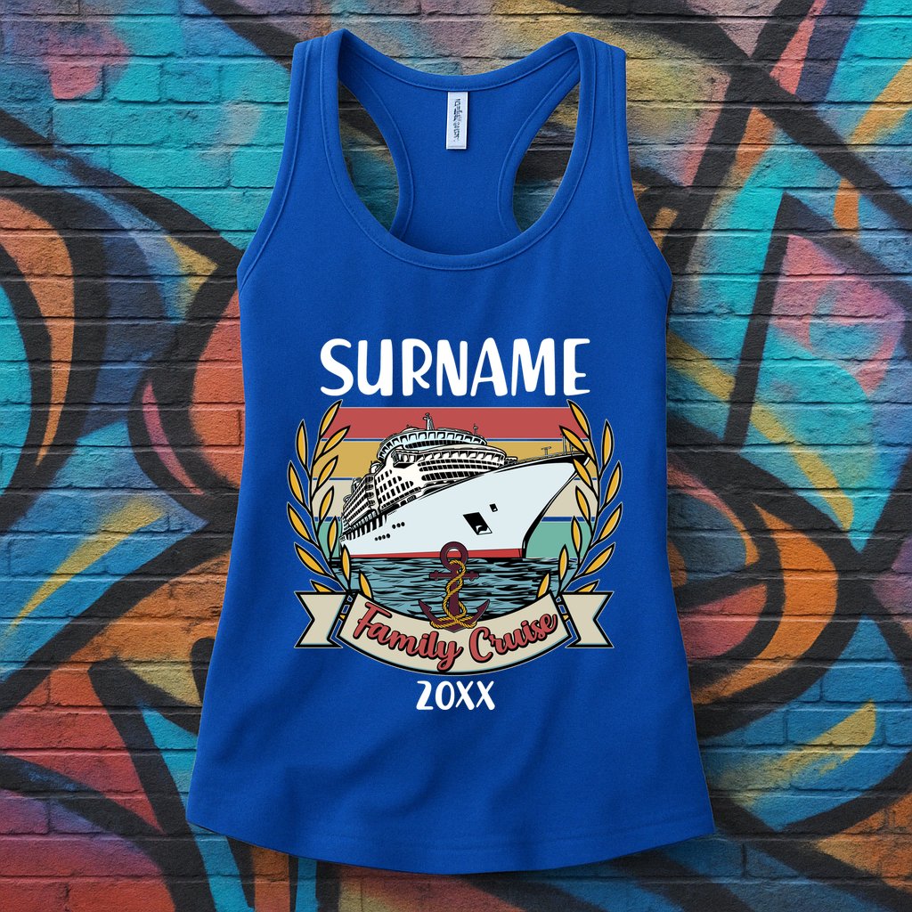 Personalized Custom Name And Year Family Cruise Womens Tank Top