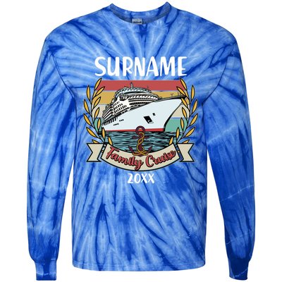 Personalized Custom Name And Year Family Cruise Tie-Dye Long Sleeve Shirt