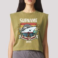 Personalized Custom Name And Year Family Cruise Garment-Dyed Women's Muscle Tee