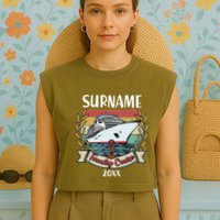 Personalized Custom Name And Year Family Cruise Garment-Dyed Women's Muscle Tee