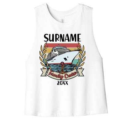 Personalized Custom Name And Year Family Cruise Women's Racerback Cropped Tank