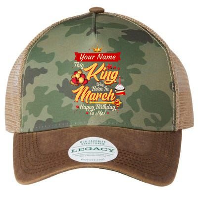 Personalized Custom Name This King Was Born In March Happy Birthday To Me Legacy Tie Dye Trucker Hat