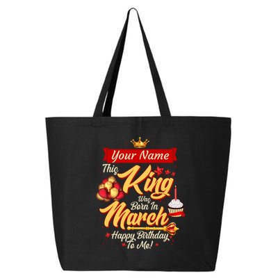Personalized Custom Name This King Was Born In March Happy Birthday To Me 25L Jumbo Tote