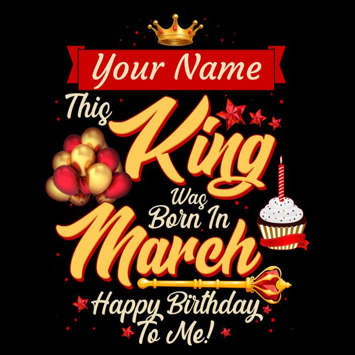 Personalized Custom Name This King Was Born In March Happy Birthday To Me Tall Hoodie