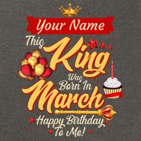 Personalized Custom Name This King Was Born In March Happy Birthday To Me Cotton Canvas Backpack