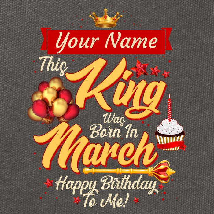 Personalized Custom Name This King Was Born In March Happy Birthday To Me Cotton Canvas Backpack
