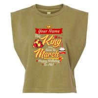 Personalized Custom Name This King Was Born In March Happy Birthday To Me Garment-Dyed Women's Muscle Tee