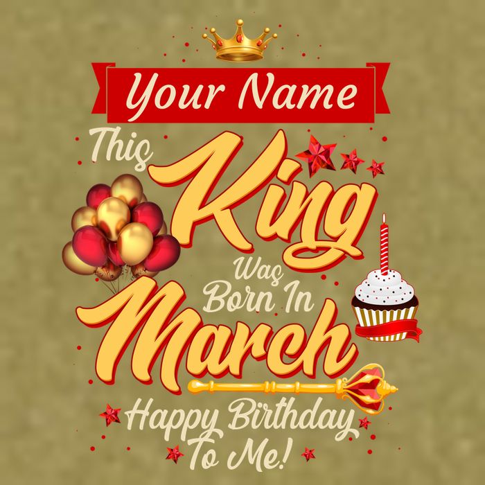 Personalized Custom Name This King Was Born In March Happy Birthday To Me Garment-Dyed Women's Muscle Tee