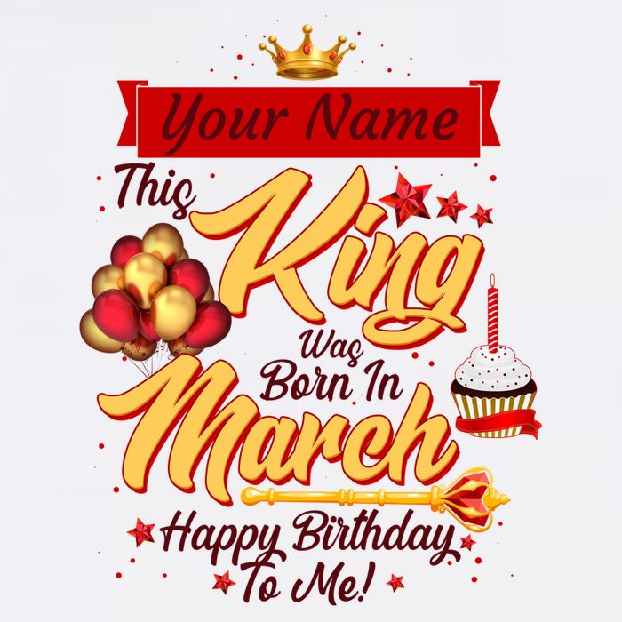 Personalized Custom Name This King Was Born In March Happy Birthday To Me Cool Comfort Performance Bucket Hat