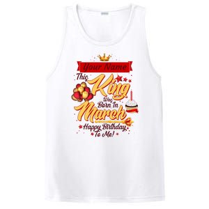 Personalized Custom Name This King Was Born In March Happy Birthday To Me PosiCharge Competitor Tank