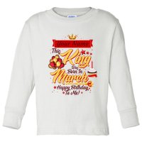 Personalized Custom Name This King Was Born In March Happy Birthday To Me Toddler Long Sleeve Shirt